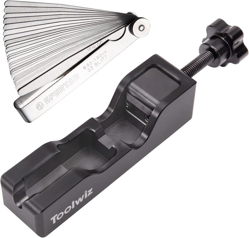 Toolwiz Spark Plug Gap Tool with 32 Blade Steel Feeler Gauge, Gapping Tool for Most 10mm 12mm 14mm 16mm Thread Spark Plugs, Black - Image 1